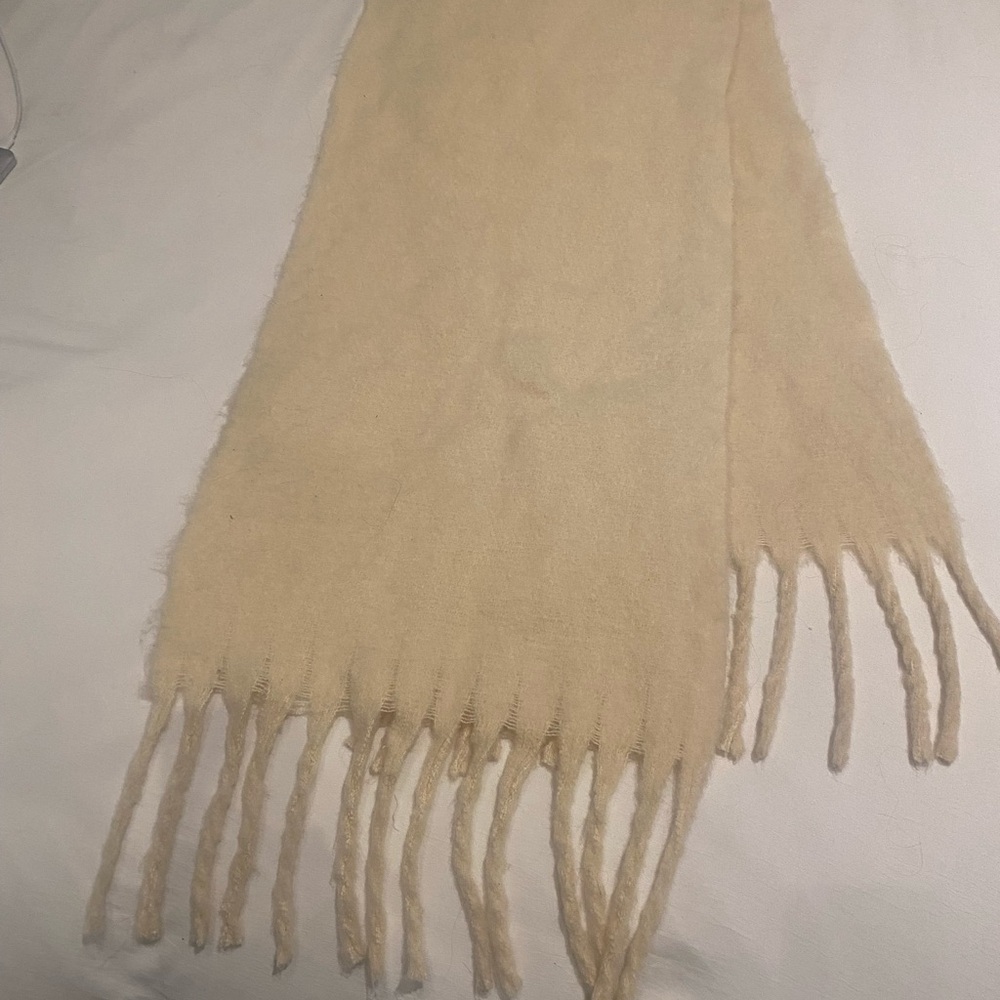 Cream Fringe Women's Scarf